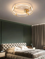 Contemporary Acrylic Ceiling Mount Chandelier - Sphere Semi Flush Lights For Living Room