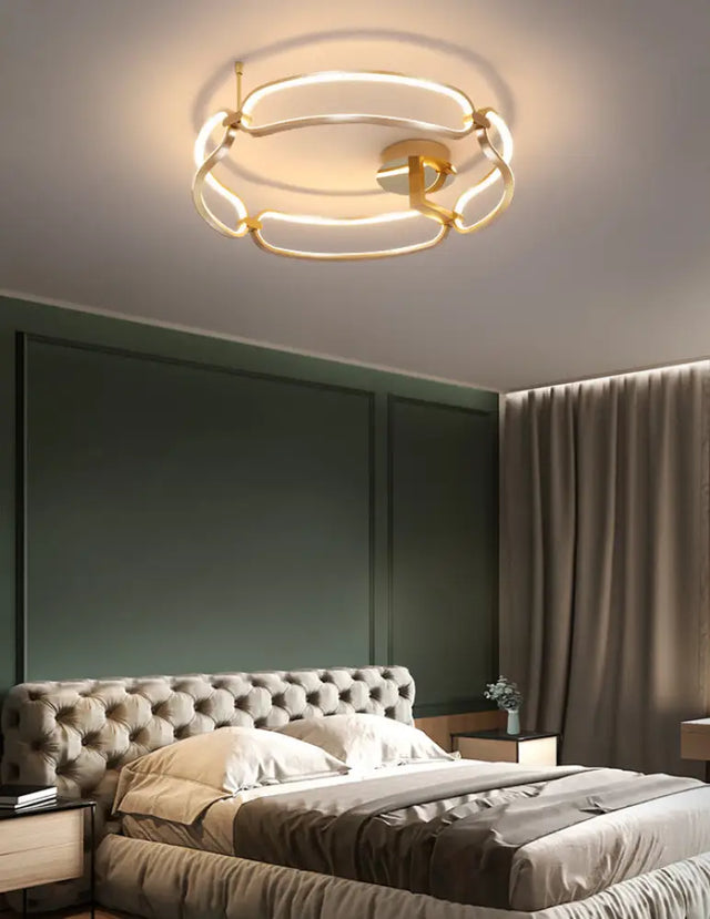 Contemporary Acrylic Ceiling Mount Chandelier - Sphere Semi Flush Lights For Living Room
