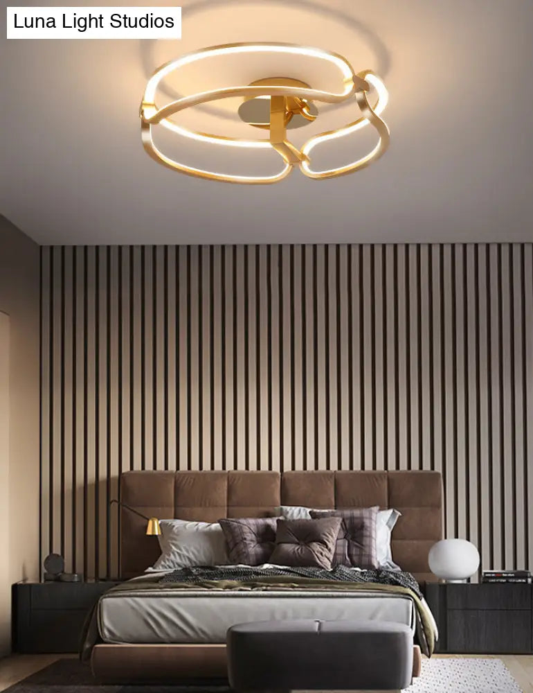 Contemporary Acrylic Ceiling Mount Chandelier - Sphere Semi Flush Lights For Living Room