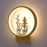 Contemporary Acrylic Deer Wall Sconce For Childs Bedroom Wood / Warm