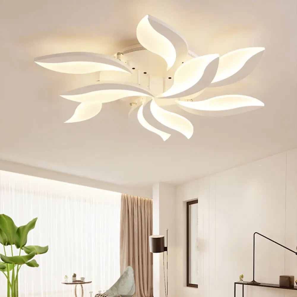 Contemporary Acrylic Flower Flush Mount Light: Led Ceiling Lighting Fixture With 3/5/9 Lights In
