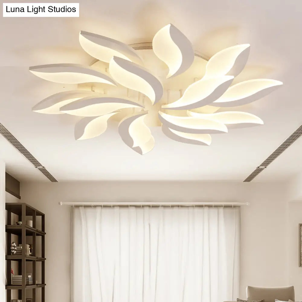 Contemporary Acrylic Flower Flush Mount Light: Led Ceiling Lighting Fixture With 3/5/9 Lights In