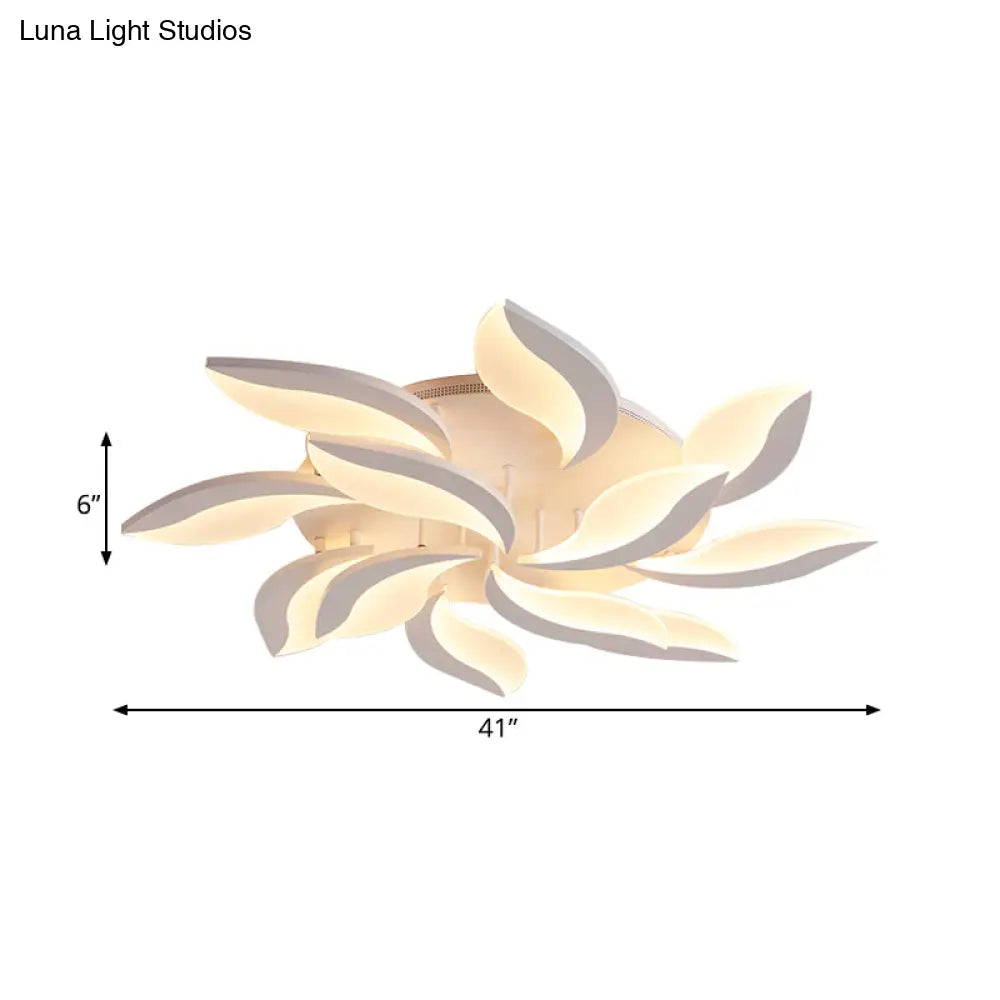 Contemporary Acrylic Flower Flush Mount Light: Led Ceiling Lighting Fixture With 3/5/9 Lights In