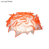 Contemporary Acrylic Flush Ceiling Lamp With Led Light Fixture - Blue/Brown/Orange