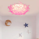 Contemporary Acrylic Flush Ceiling Lamp With Led Light Fixture - Blue/Brown/Orange Pink