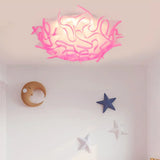 Contemporary Acrylic Flush Ceiling Lamp With Led Light Fixture - Blue/Brown/Orange Pink
