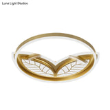 Contemporary Acrylic Halo Ring Flush Ceiling Light - Led Mount Lamp In Gold With Warm/White
