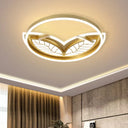 Contemporary Acrylic Halo Ring Flush Ceiling Light - Led Mount Lamp In Gold With Warm/White