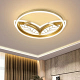Contemporary Acrylic Halo Ring Flush Ceiling Light - Led Mount Lamp In Gold With Warm/White