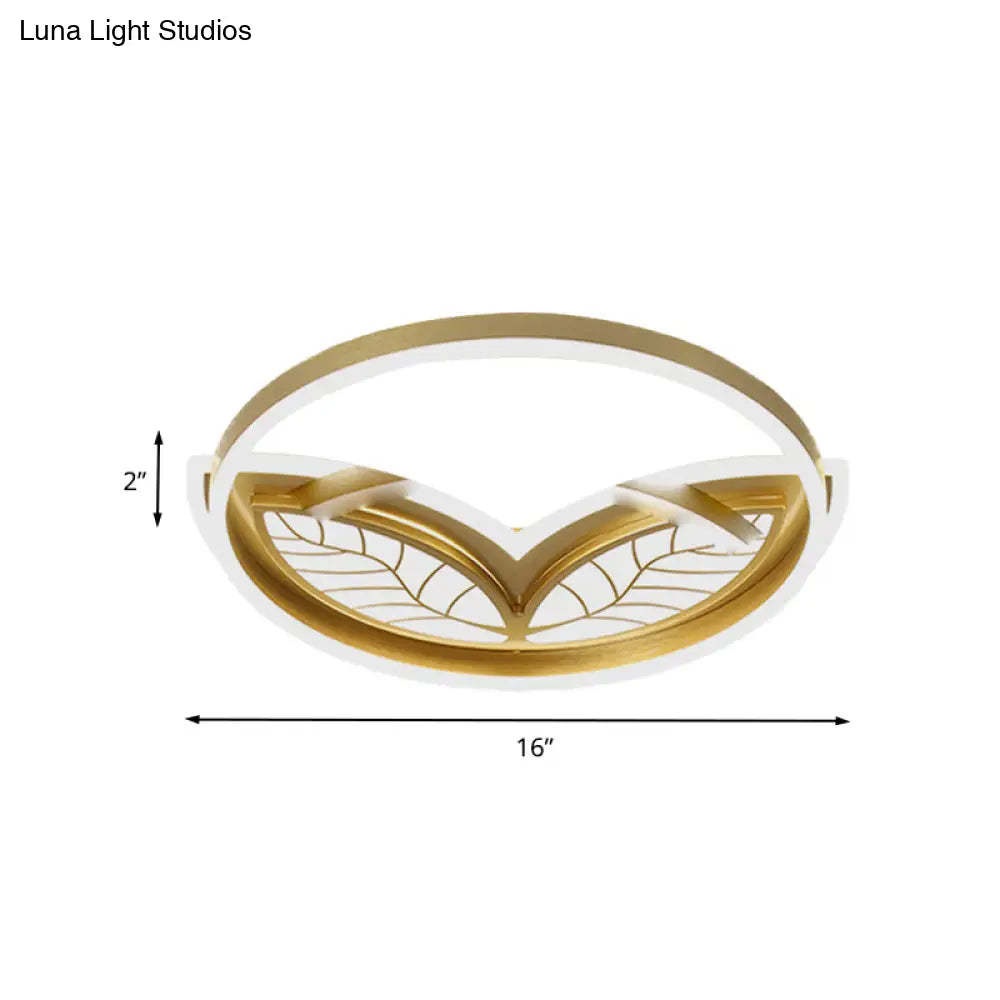 Contemporary Acrylic Halo Ring Flush Ceiling Light - Led Mount Lamp In Gold With Warm/White