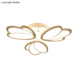 Contemporary Acrylic Leaf Flush Mount Light - Led Ceiling Fixture For Living Room 3/6/9