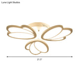 Contemporary Acrylic Leaf Flush Mount Light - Led Ceiling Fixture For Living Room 3/6/9