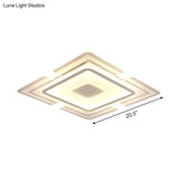 Contemporary Acrylic Led Ceiling Lamp For Living Room - Ultra Slim Square Petal Design (16.5/20.5