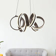 Contemporary Acrylic Led Chandelier Light - Seamless Whirl Design Brown Hanging Ceiling Lamp