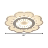 Contemporary Acrylic Led Flush Mount Ceiling Fixture - Flower Design 16.5/20.5 Wide White