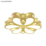 Contemporary Acrylic Led Flush Mount Ceiling Light: Cut-Out Flower Design Warm/White/3 Color
