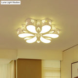 Contemporary Acrylic Led Flush Mount Ceiling Light: Cut-Out Flower Design Warm/White/3 Color