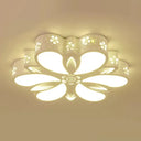 Contemporary Acrylic Led Flush Mount Ceiling Light: Cut-Out Flower Design Warm/White/3 Color