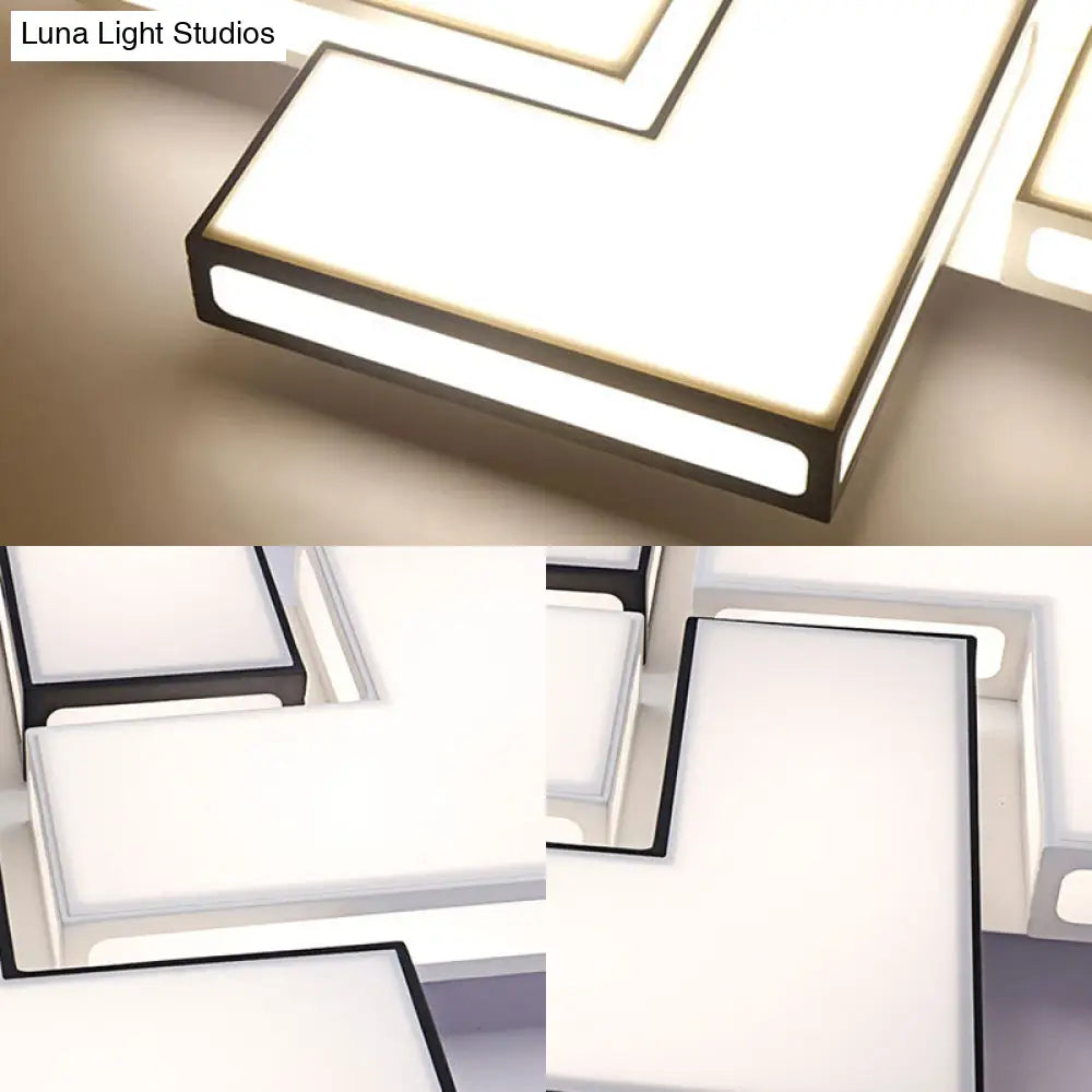 Contemporary Acrylic Led Flushmount For Adult Bedroom In White/Black