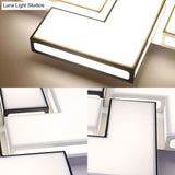 Contemporary Acrylic Led Flushmount For Adult Bedroom In White/Black