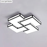 Contemporary Acrylic Led Flushmount For Adult Bedroom In White/Black