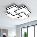 Contemporary Acrylic Led Flushmount For Adult Bedroom In White/Black Black / 21.5’ White