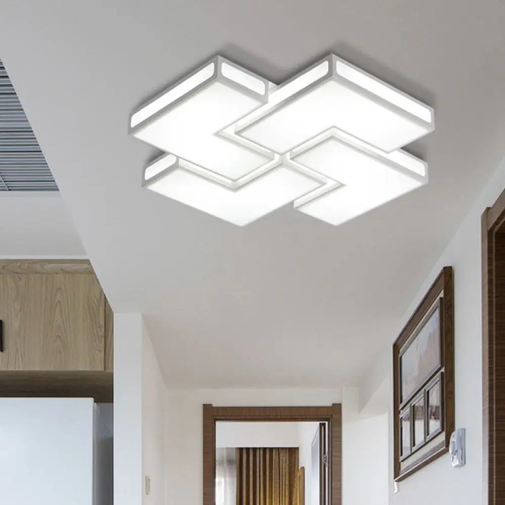 Contemporary Acrylic Led Flushmount For Adult Bedroom In White/Black White / 25.5’