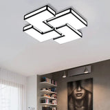 Contemporary Acrylic Led Flushmount For Adult Bedroom In White/Black Black / 25.5’ Warm