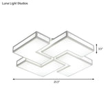 Contemporary Acrylic Led Flushmount For Adult Bedroom In White/Black