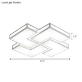Contemporary Acrylic Led Flushmount For Adult Bedroom In White/Black