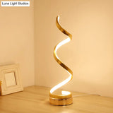 Contemporary Acrylic Led Nightstand Lamp - Stylish Spiral Shape For Living Room Table Lighting