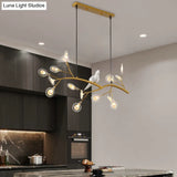 Contemporary Acrylic Led Pendant Light With Bird Decoration - Branch Dining Room Island Lamp Kit
