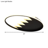 Contemporary Acrylic Round Ceiling Light 22’/26’ Wide Black/White Led Flush Mount Fixture With
