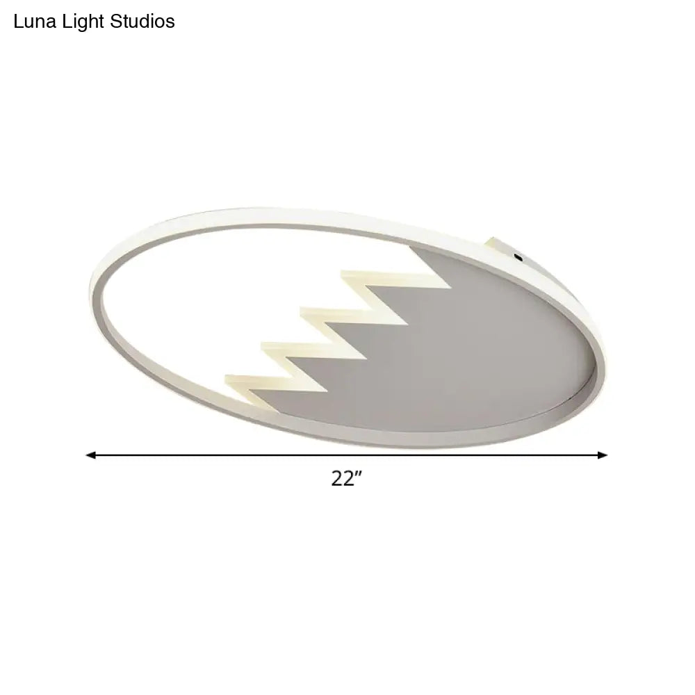 Contemporary Acrylic Round Ceiling Light 22’/26’ Wide Black/White Led Flush Mount Fixture With