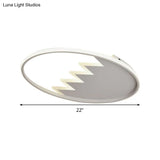 Contemporary Acrylic Round Ceiling Light 22’/26’ Wide Black/White Led Flush Mount Fixture With