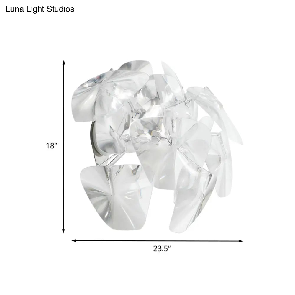 Contemporary Acrylic Single Head Wall Mount Sconce Light Fixture For Restaurants - Clear