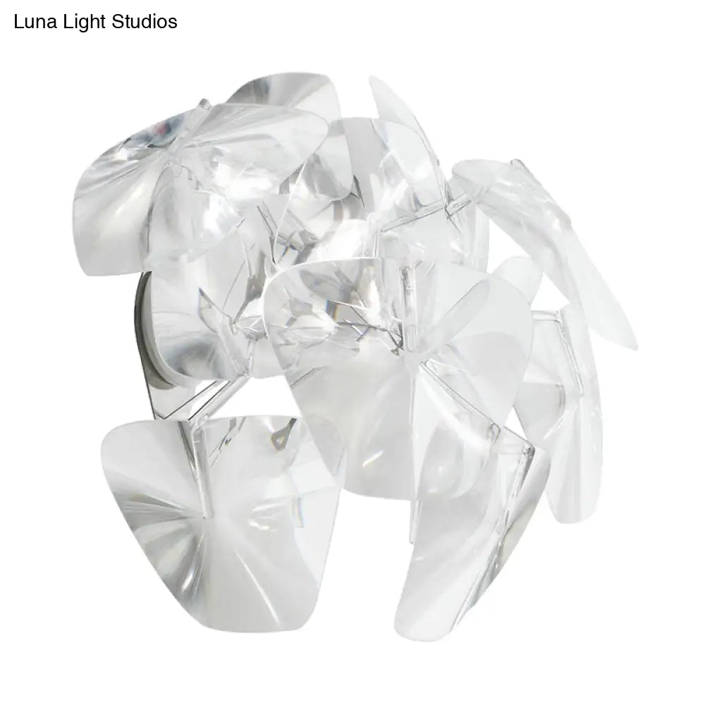 Contemporary Acrylic Single Head Wall Mount Sconce Light Fixture For Restaurants - Clear