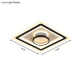 Contemporary Acrylic Square Ceiling Lighting - Led Flush Mount Light For Bedroom Black/White