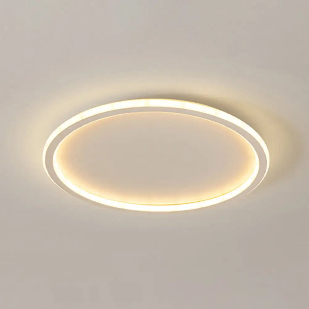 Contemporary Aluminum Flushmount Lights - Stylish Ceiling Fixture For Living Room White / 16 Natural