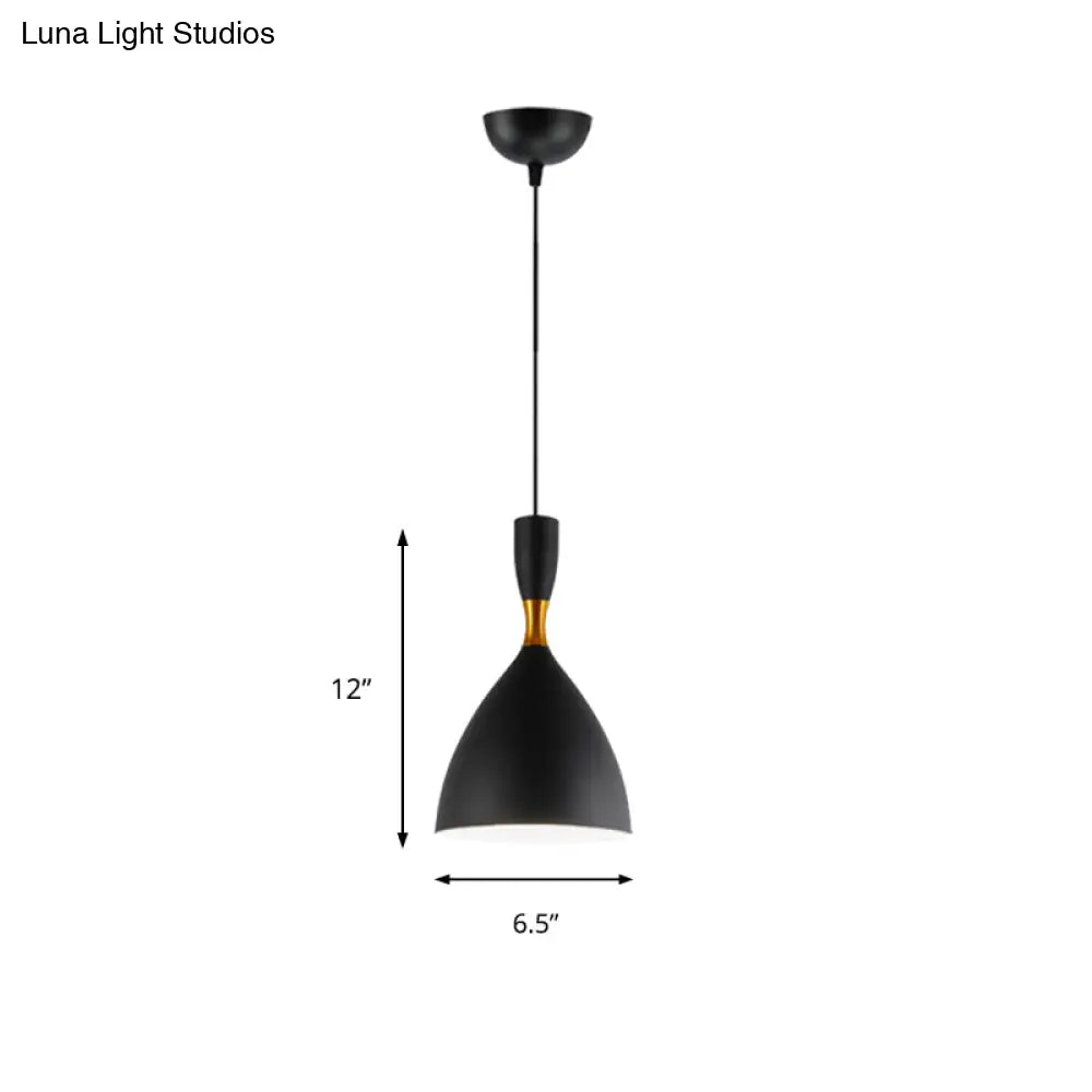 Contemporary Aluminum Funnel Suspension Pendant Lamp - Fits Study Room Or Cafe 6.5/10 Inch Wide 1