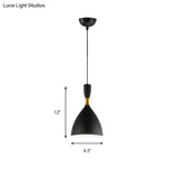 Contemporary Aluminum Funnel Suspension Pendant Lamp - Fits Study Room Or Cafe 6.5/10 Inch Wide 1