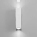 Contemporary Aluminum Wall Sconce For Bedroom - 2-Light Warm/White Rectangle Light White /