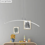 Contemporary Arch Pendant Light With Stepless Dimming And Remote Control