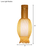 Contemporary Bamboo Wall Sconce Light With Inner White Cylinder Shade