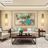 Contemporary Bamboo Wall Sconce Light With Inner White Cylinder Shade