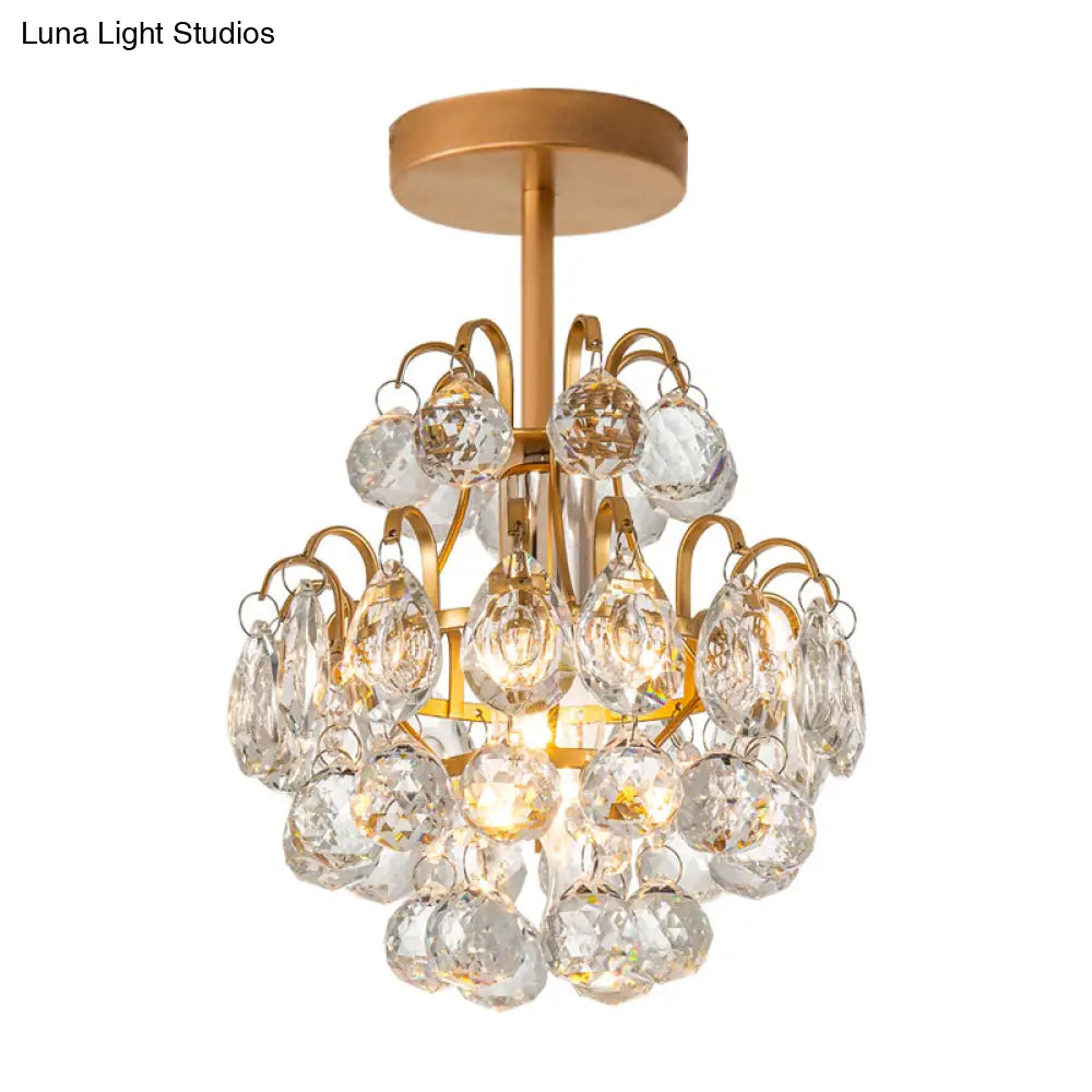 Contemporary Bent Arm Ceiling Light - Metal 1 Semi Flush Mount Gold/Black