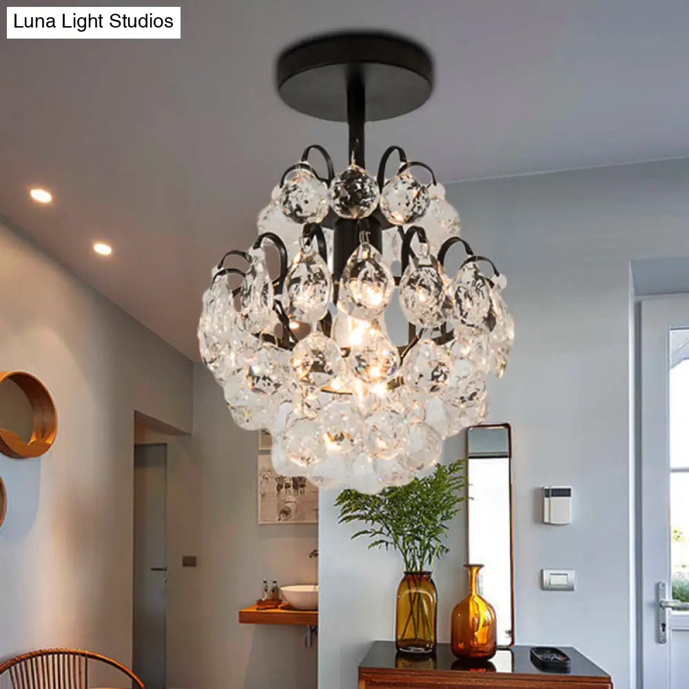 Contemporary Bent Arm Ceiling Light - Metal 1 Semi Flush Mount Gold/Black