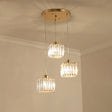 Contemporary Beveled Crystal Pendant Light With Swirl Design 3 / Gold