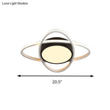 Contemporary Black Acrylic Flush Ceiling Light - Led Lamp For Study Room