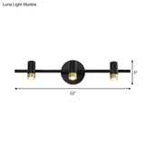Contemporary Black Adjustable 3-Bulb Wall Sconce Vanity Light